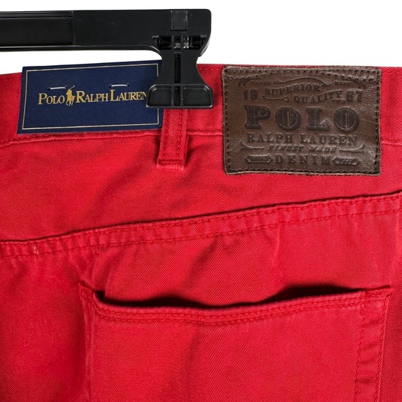 Polo Ralph Lauren Pants Red Cotton Twill Straight Leg Jeans 42x32 4856905 - Picture 6 of 10